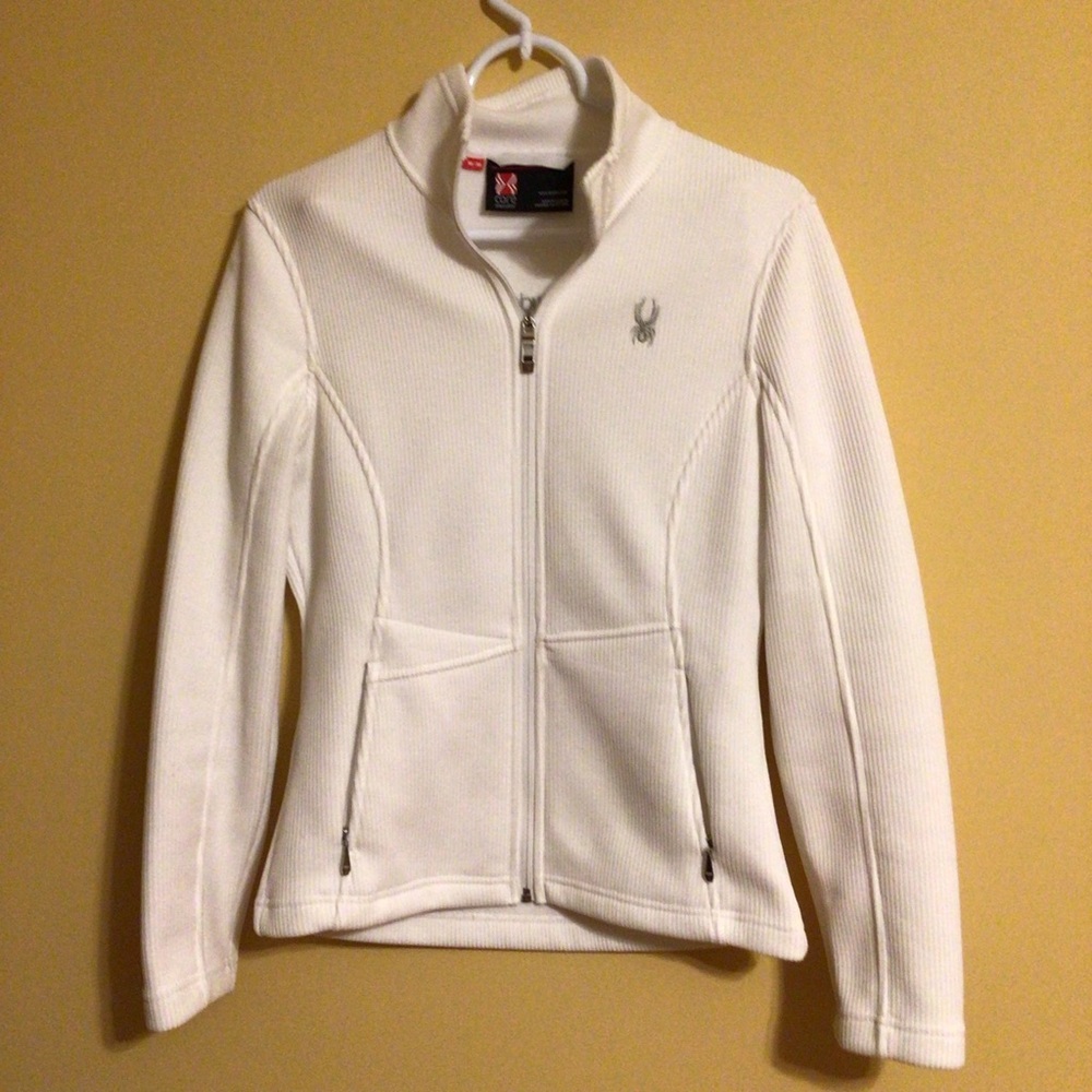 Spyder Medium White Zippered Sweater